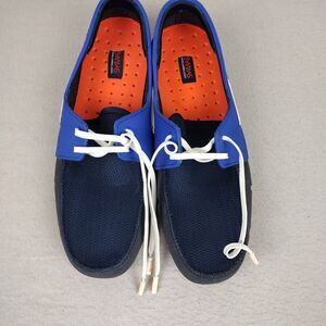 SWIMS Loafers Mens US 9 EUR 44 Navy Orange Boat Water Shoes Rubber
